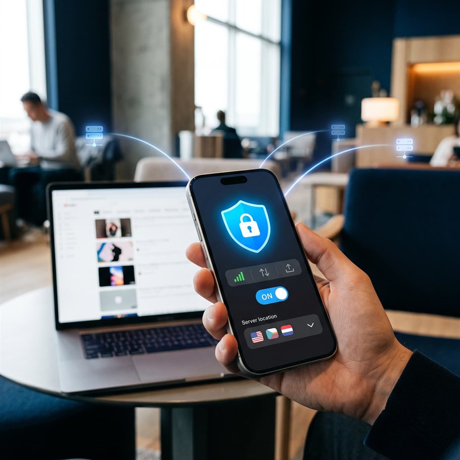 Пользователь выбирает VPN для TikTok на iPhone